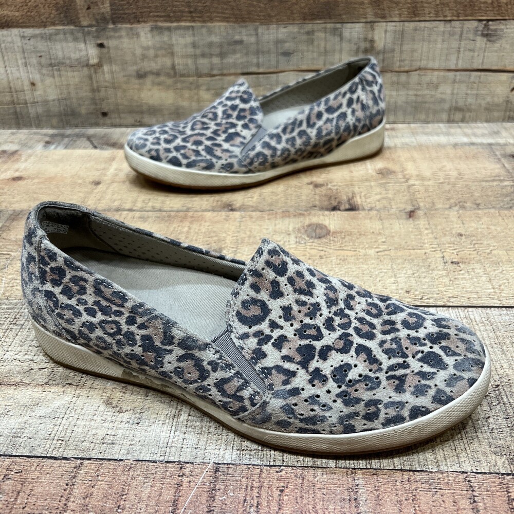 Dansko Womens Cheetah Print Suede Slip On Comfort Shoes Size 39